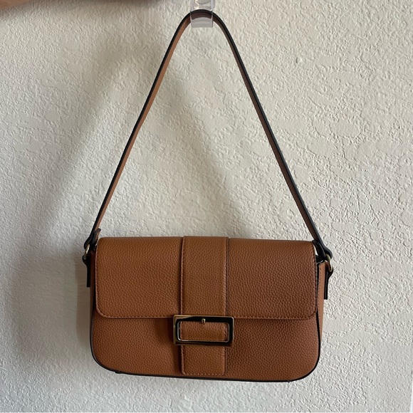 Nanette Lepore Fiona Flap Baguette Bag Tan/Brown - Picture 1 of 15